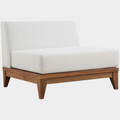 Rio Off White Water Resistant Fabric Upholstered Outdoor Patio Modular Armless Chair