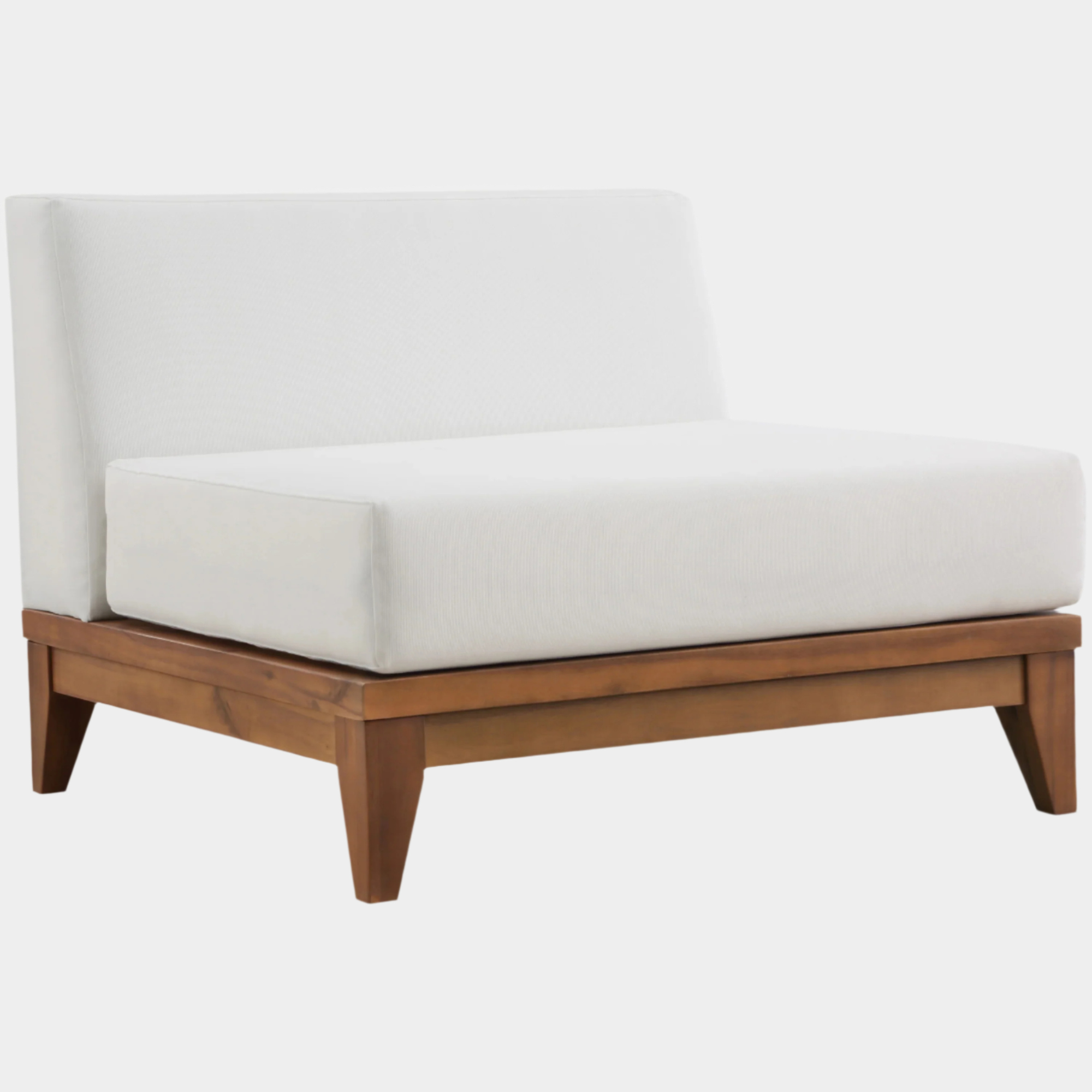 Rio Off White Water Resistant Fabric Upholstered Outdoor Patio Modular Armless Chair