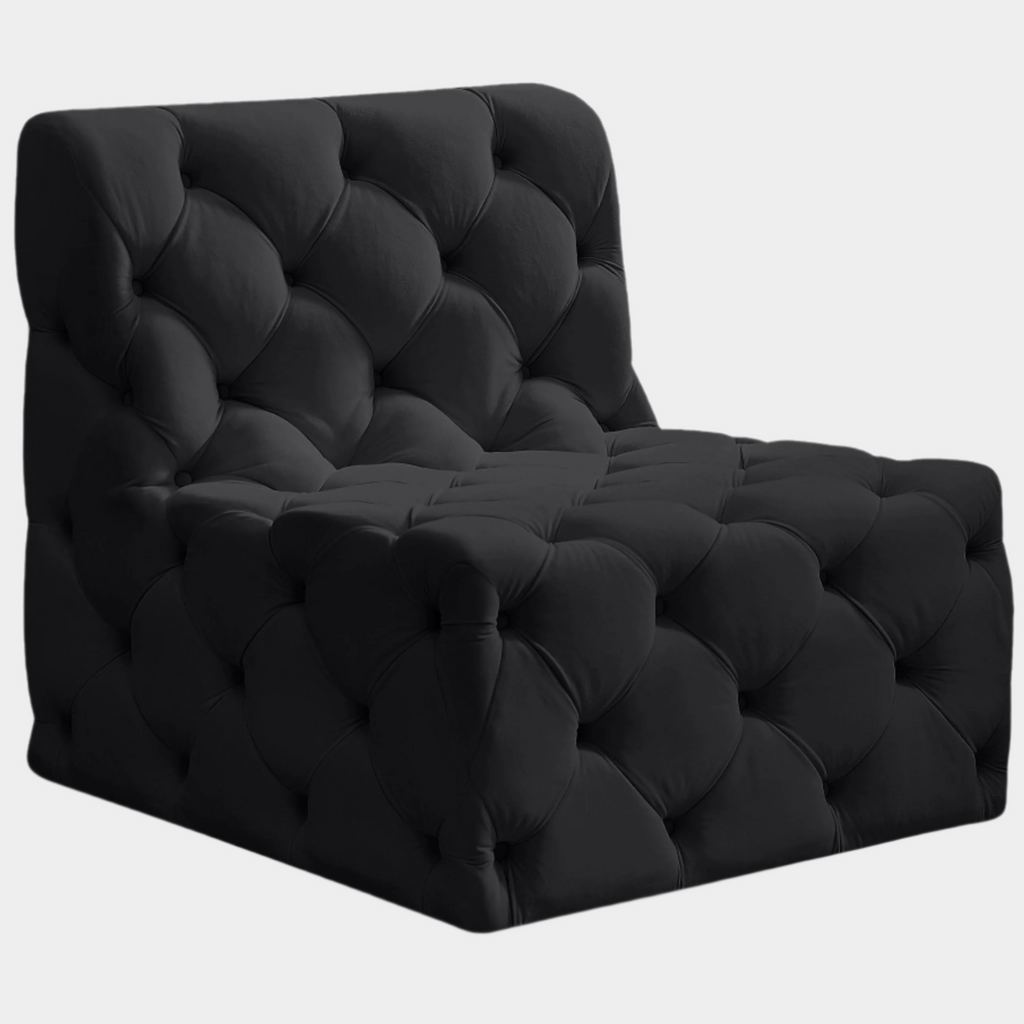 Tuft Velvet Upholstered Armless Modular Chair
