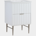 Modernist Engineered Stone Top And Solid Wood Base (brushed chrome) Bathroom Vanity