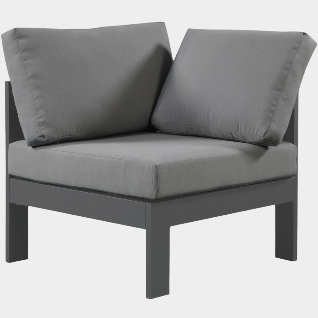 Nizuc Water Resistant Fabric Upholstered Outdoor Patio Modular Corner Chair