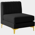 Alina Velvet Upholstered Modular Armless Chair