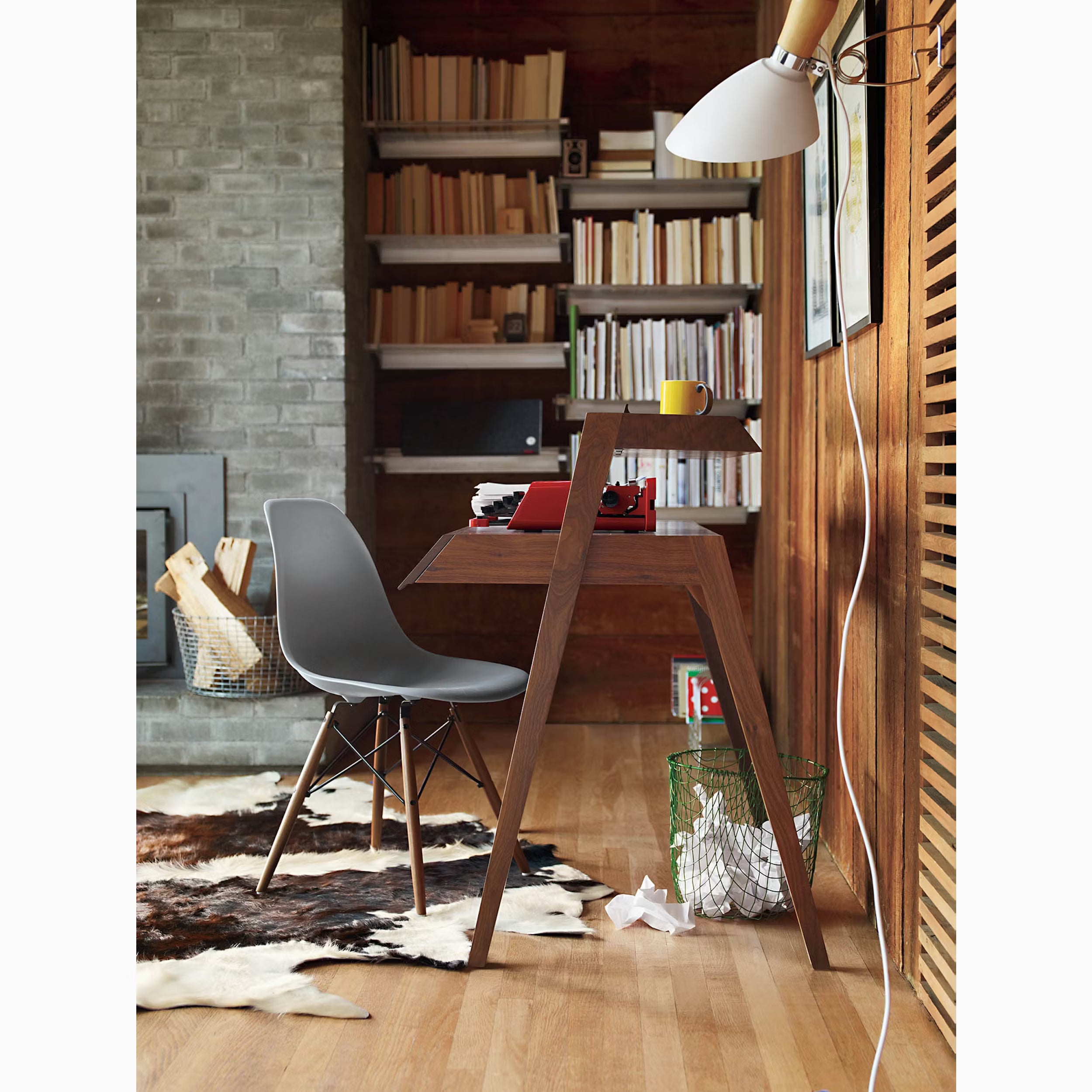 Eames Eiffel Molded Plastic Chair (Walnut Base)