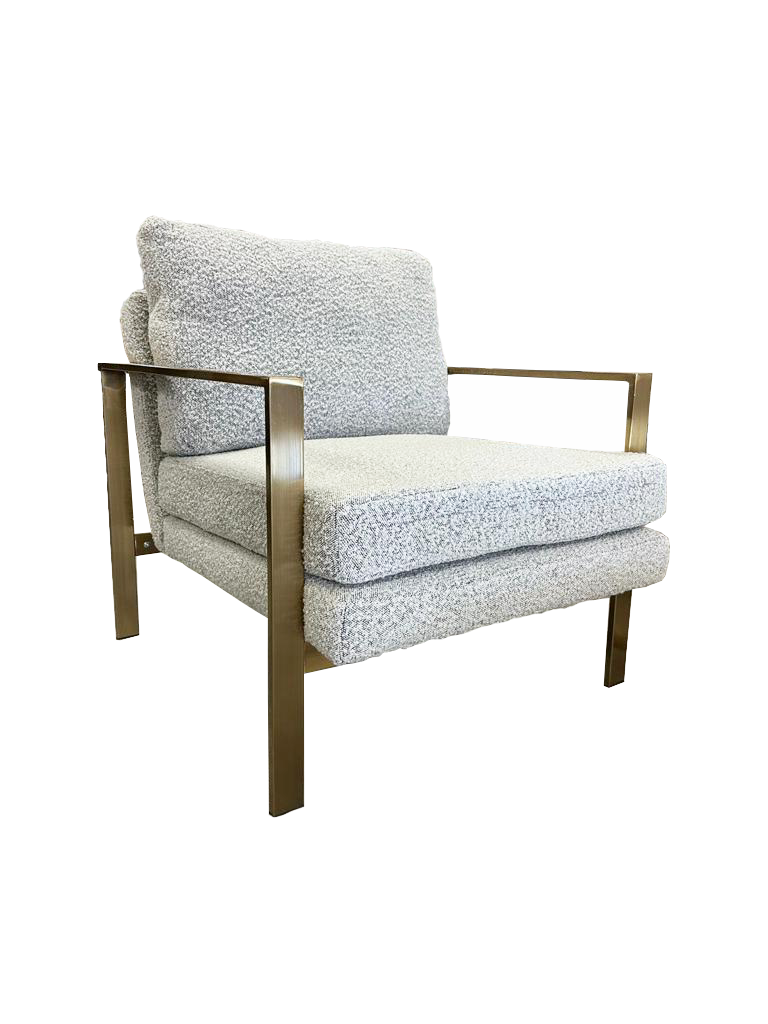 Sidney White Boucle Lounge Chair