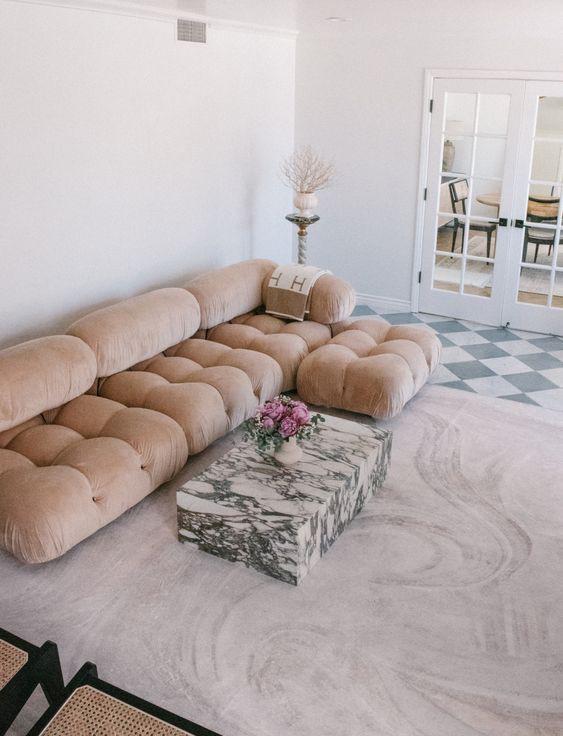 Mario Bellini Velvet Sofa - Middle Module