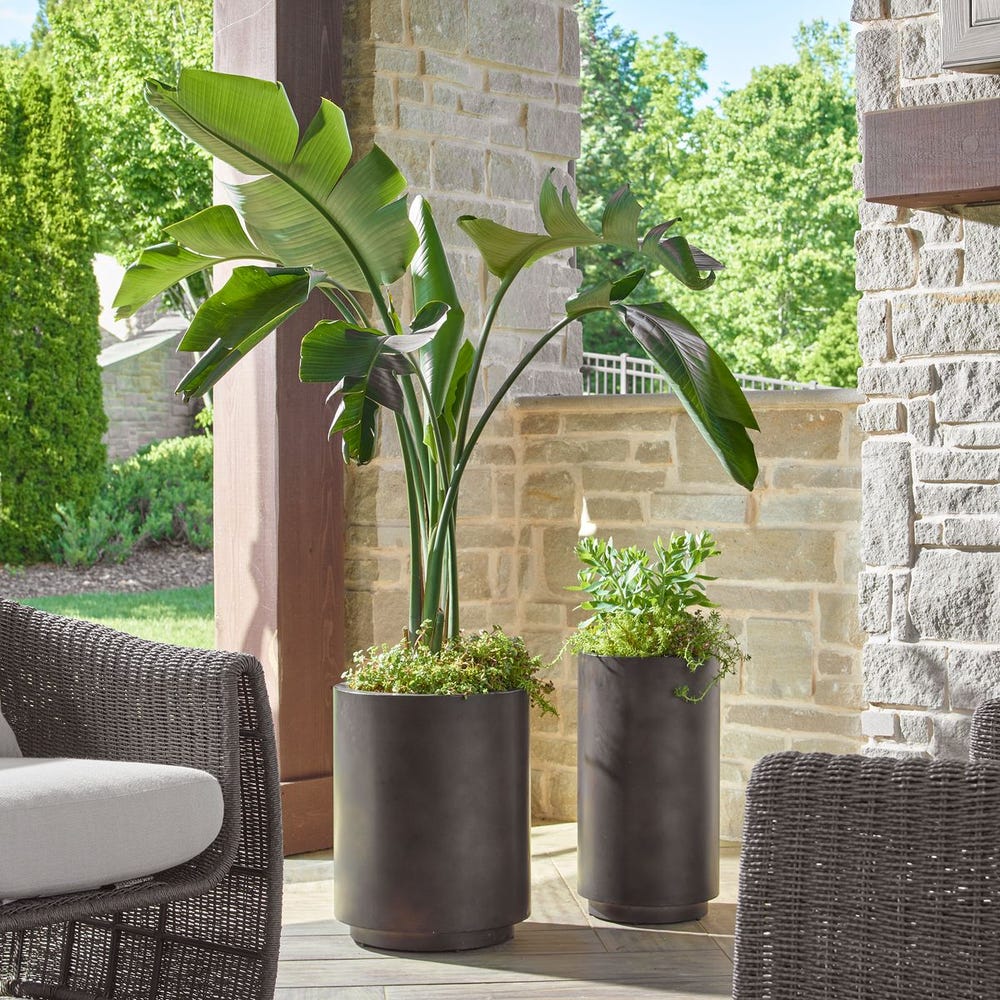 Volcan Outdoor Planters, S/2