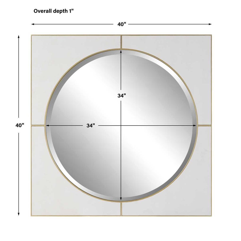 Cyprus Square Mirror, White