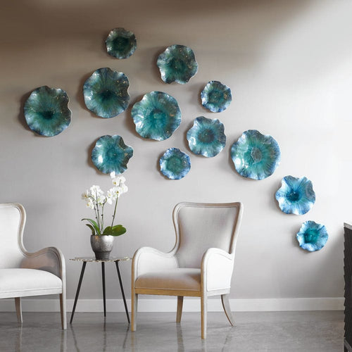 Abella Ceramic Outdoor Wall Decor, S/3