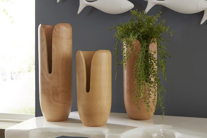 Interval Wood Vase, Natural, Small