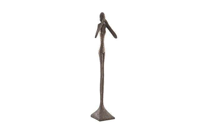 Speak No Evil Slender Sculpture, Large, Resin, Bronze Finish