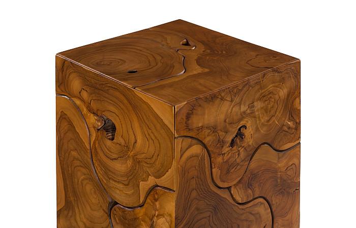 Teak Slice Pedestal, Square, MD