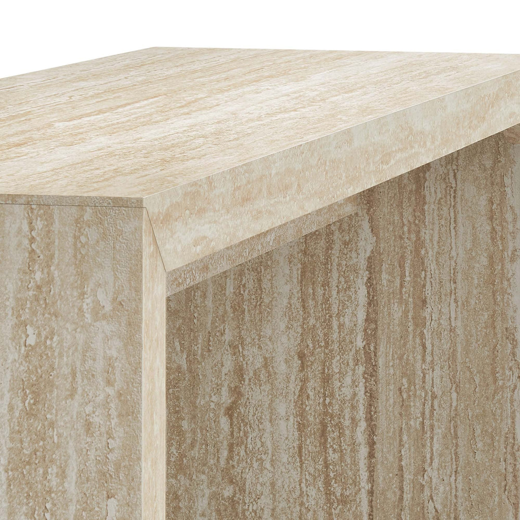 Mirella Faux Travertine Console Tables in Travertine