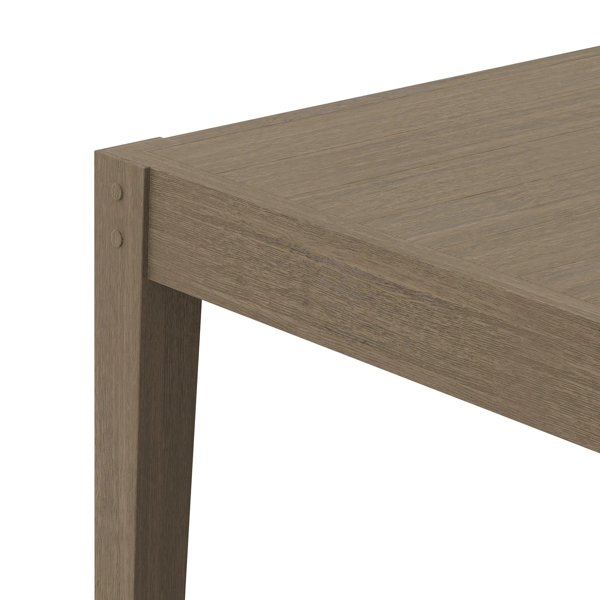 Northlake 83" Rectangular Outdoor Patio Teak Dining Table in Weathered Gray
