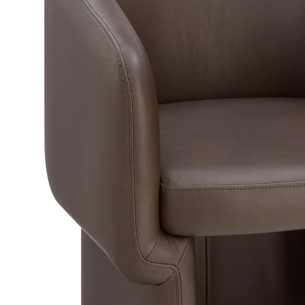 Verity Barrel Back Vegan Leather Dining Chair
