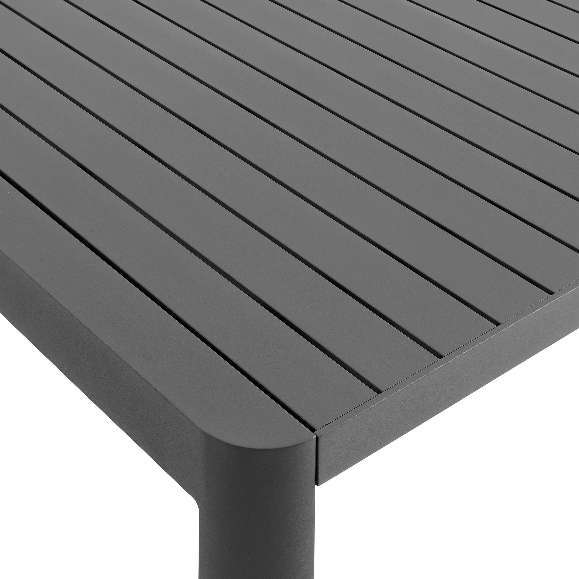 Tahoe Outdoor Patio Aluminum Extendable Dining Table in Gray