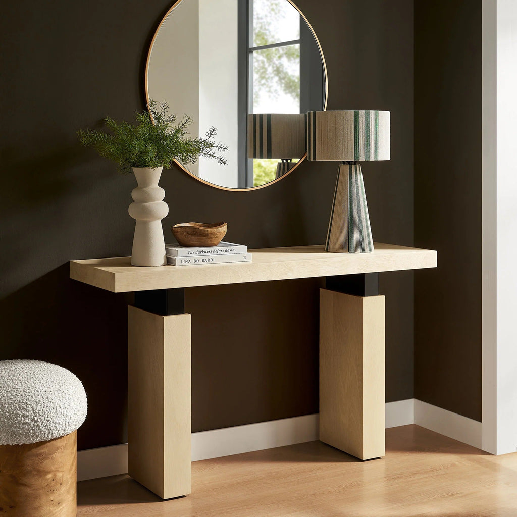 Piston 52" Rectangular Wood Console Table in Natural