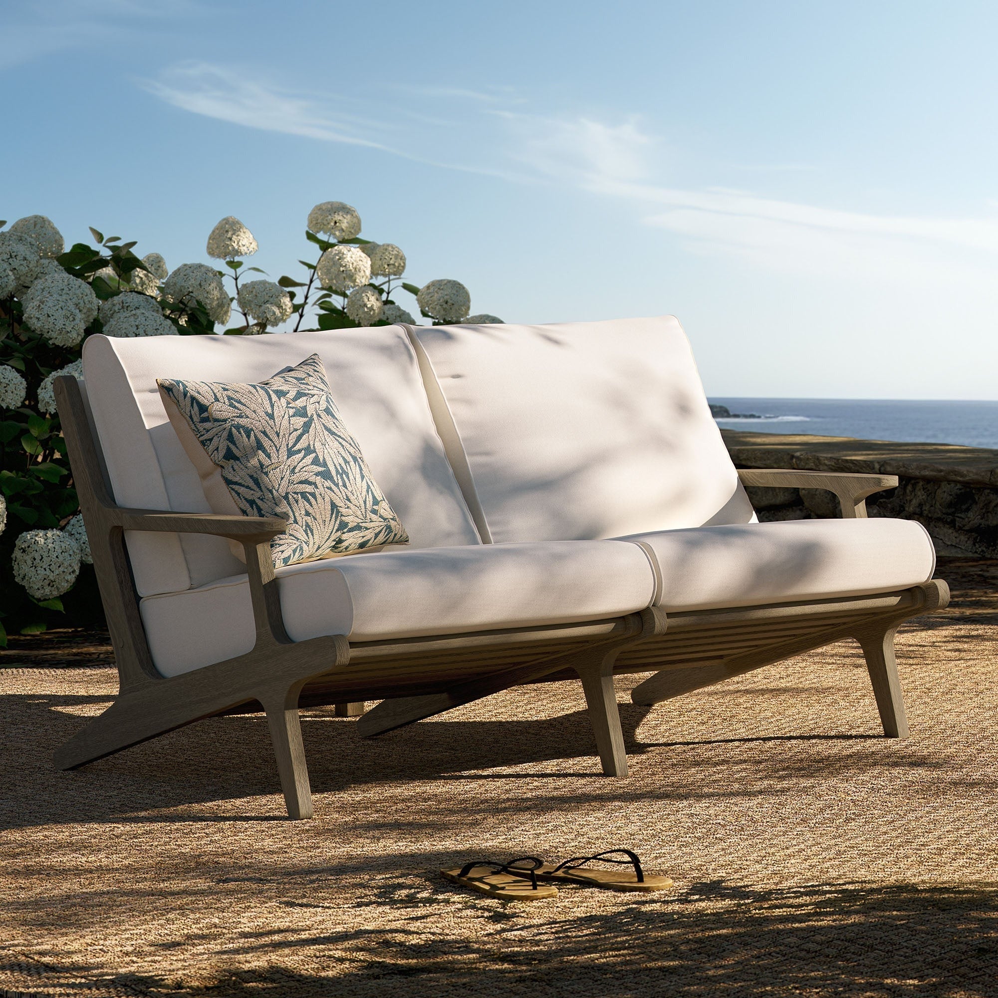 Saratoga Outdoor Teak Wood Loveseat
