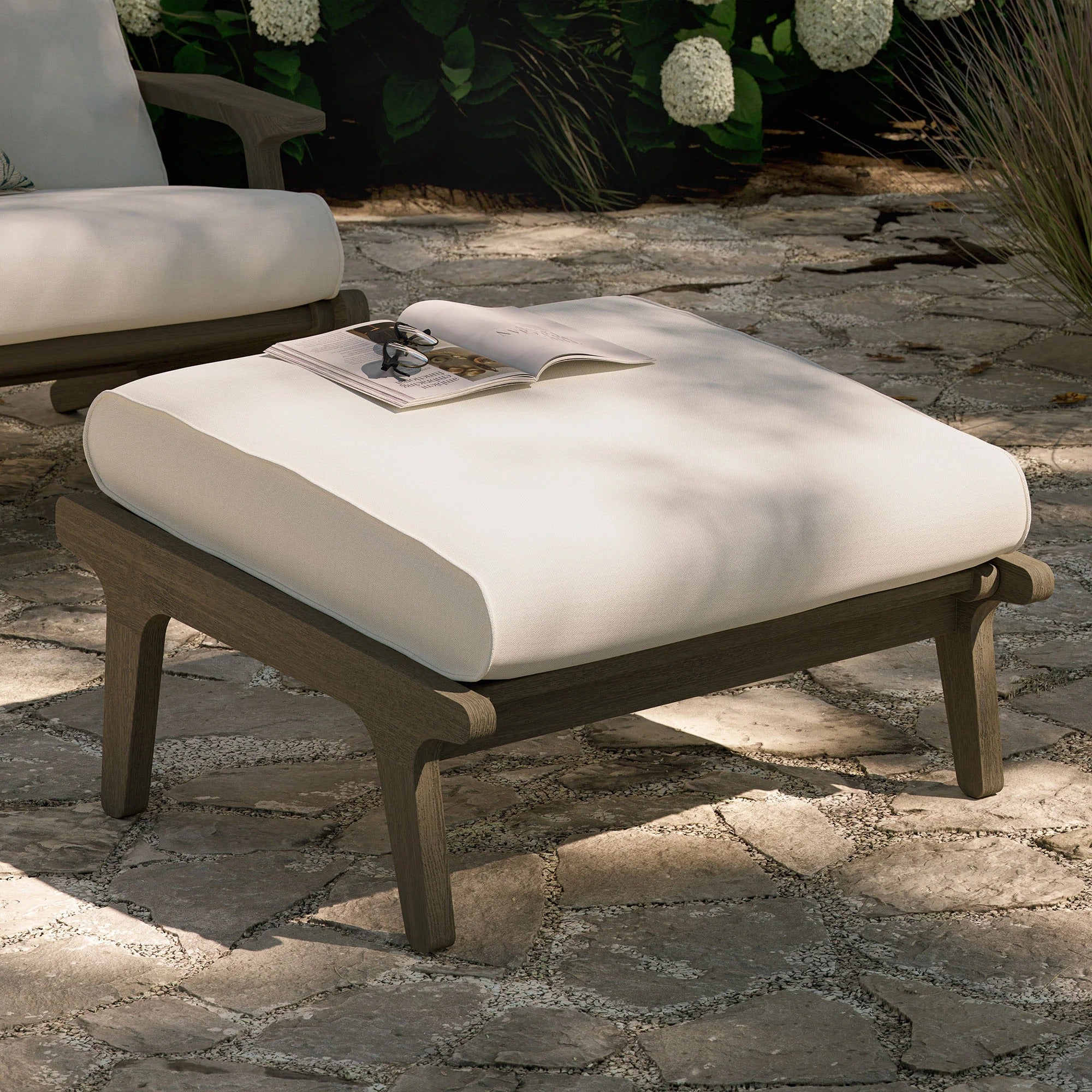 Saratoga Outdoor Teak Ottoman