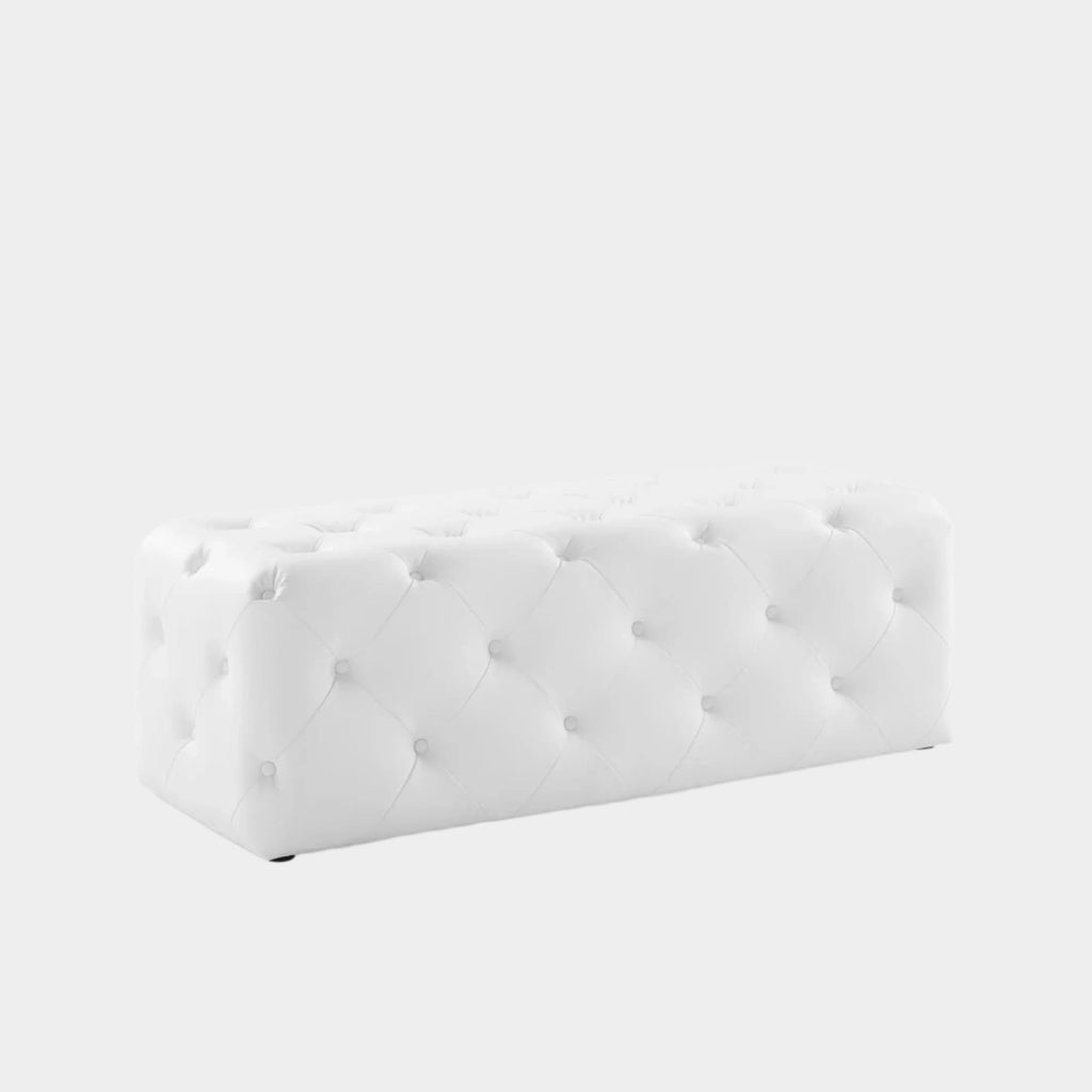 Amour 48" Tufted Button Entryway Faux Leather Bench