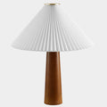 Jessica Wooden Base Table Lamp With Pleated Fabric Shade in Walnut