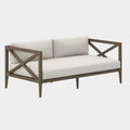 Northlake Outdoor Patio Teak Loveseat in Weathered Gray White