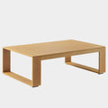 Lirienne Outdoor Patio Aluminum Faux Wood Coffee Table in Natural