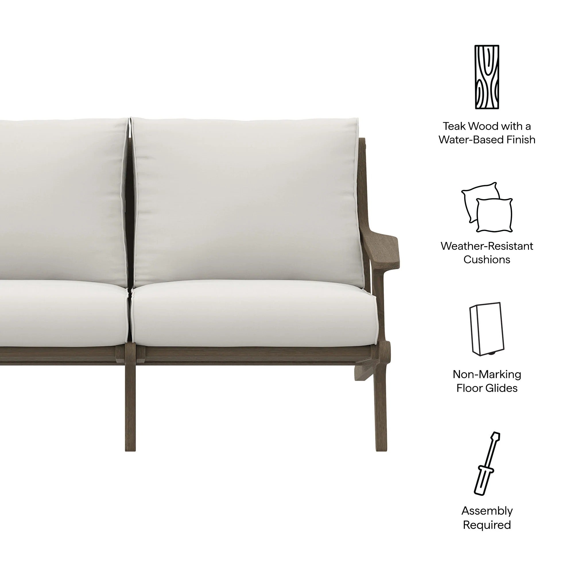 Saratoga Outdoor Teak Wood Loveseat
