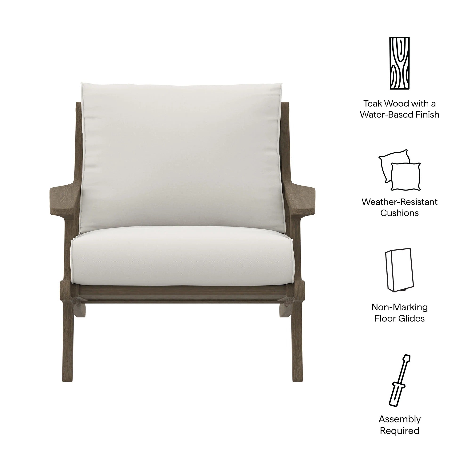 Saratoga Outdoor Patio Teak Wood Armchair