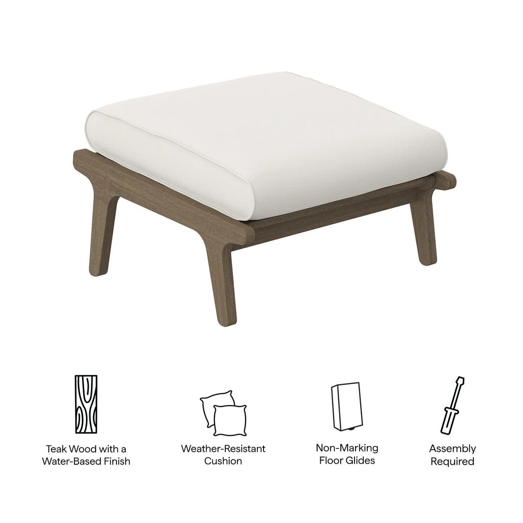 Saratoga Outdoor Teak Ottoman