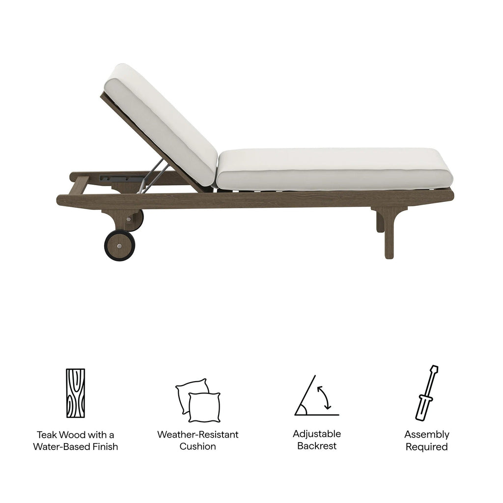 Saratoga Outdoor Teak Chaise Lounge Chair