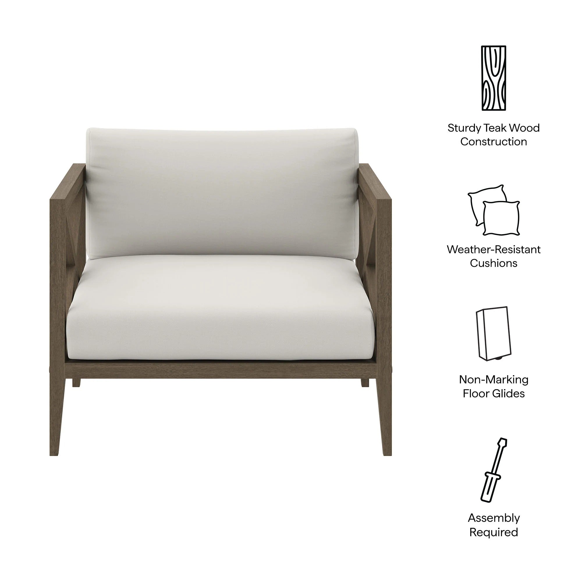 Northlake Outdoor Patio Teak Armchair