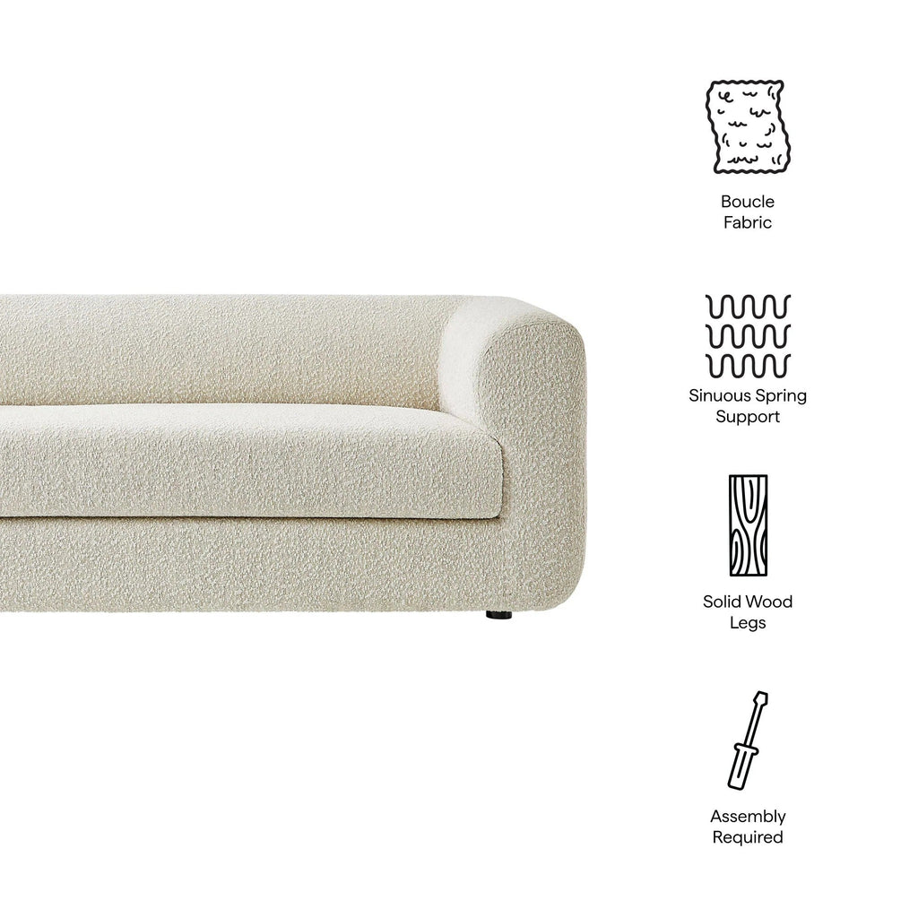 Leif 89" Boucle Upholstered Sofa in Pearl