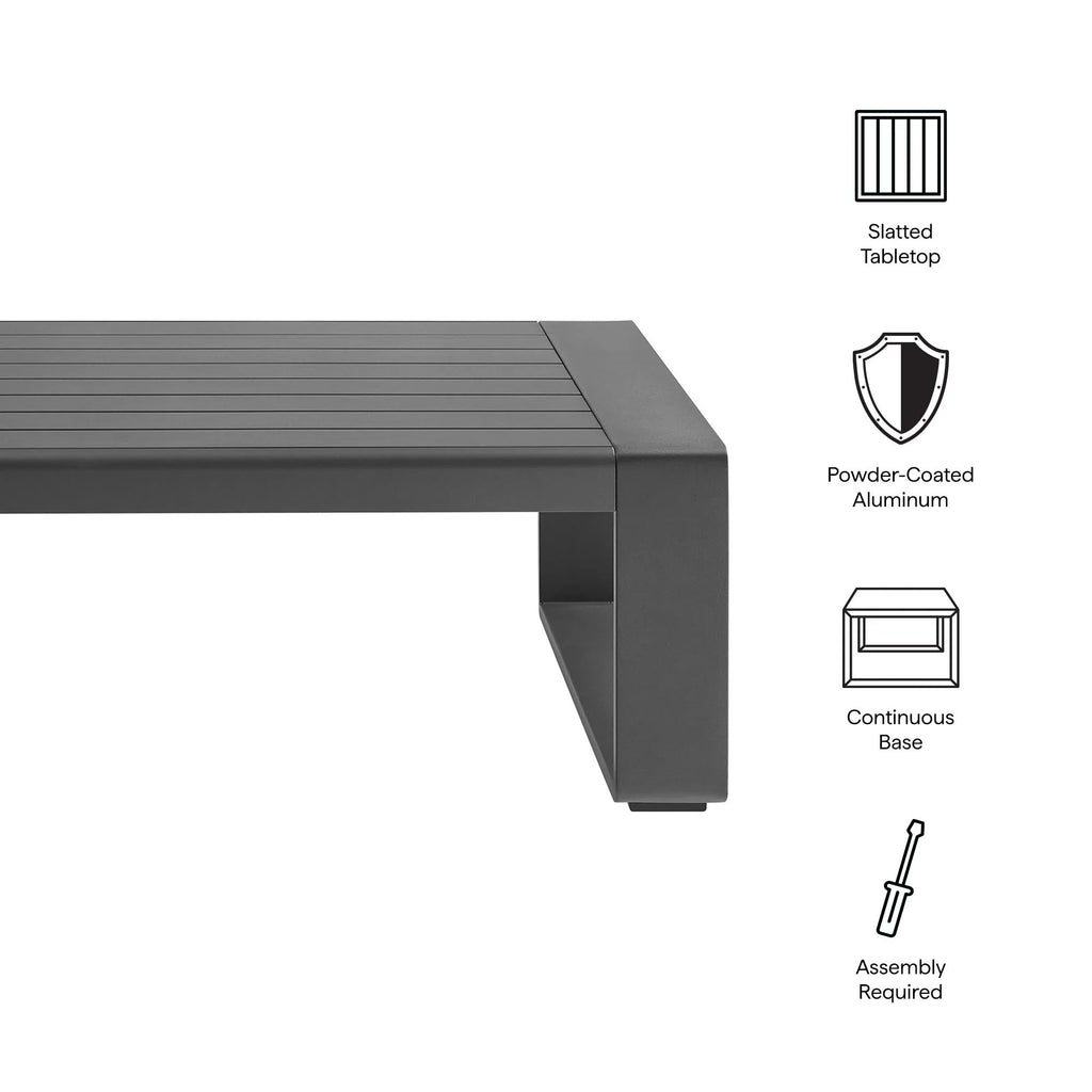 Lirienne Outdoor Patio Aluminum Coffee Table in Gray