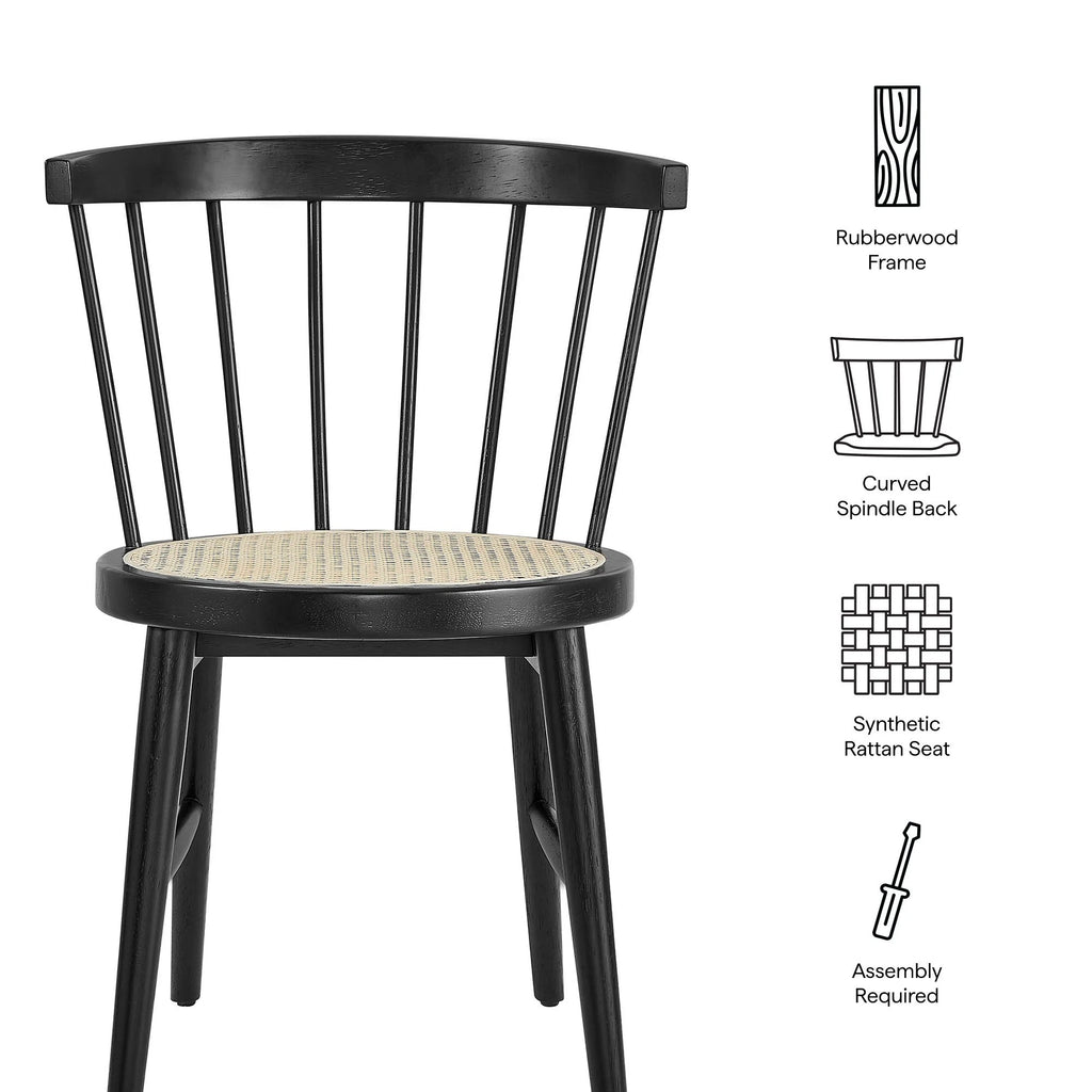 Lykke Curved Spindle Back Dining Chairs Set of 2