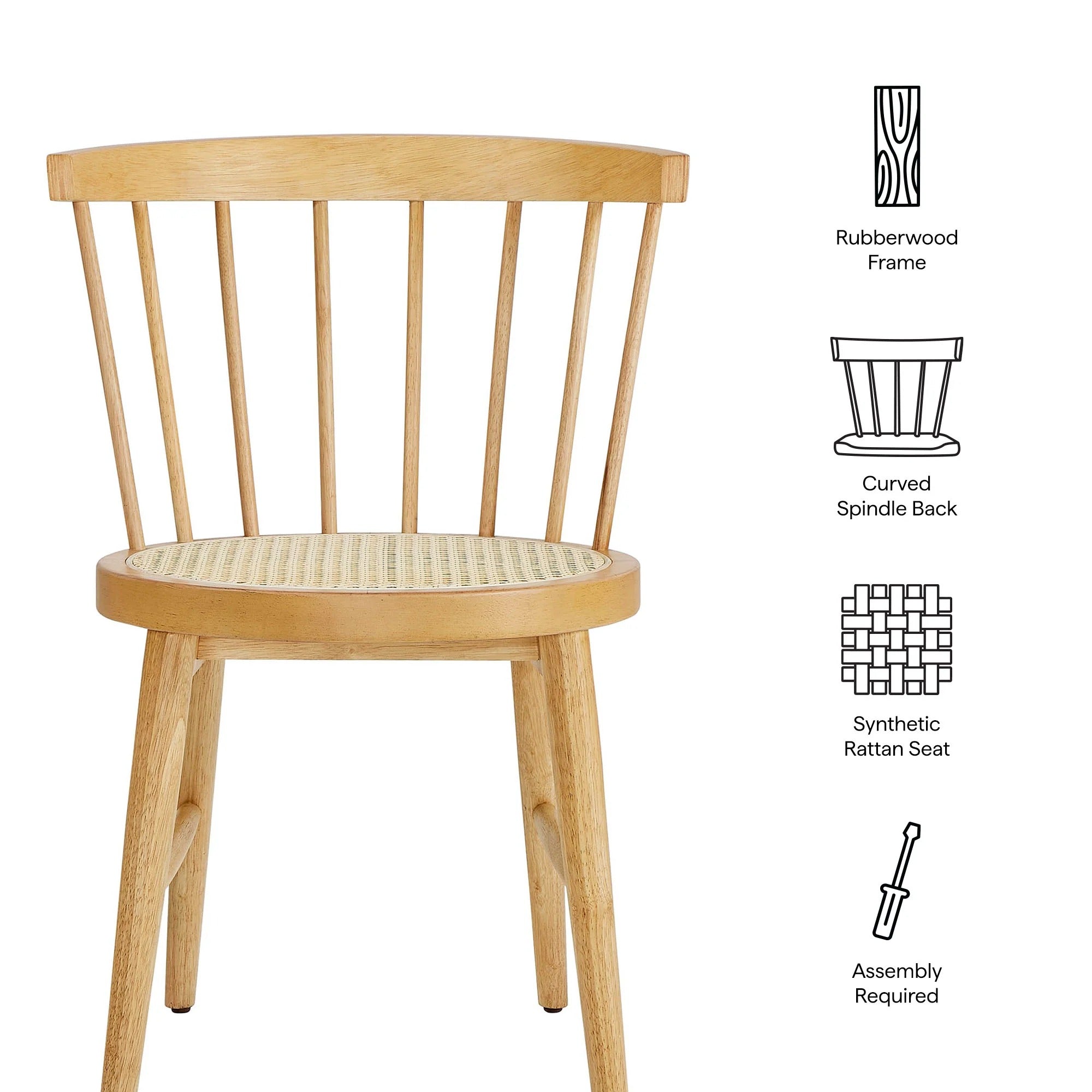 Lykke Curved Spindle Back Dining Chairs Set of 2