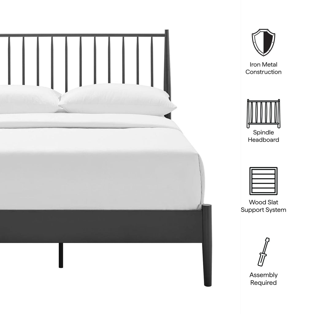 Adair Spindle Metal  Platform Bed