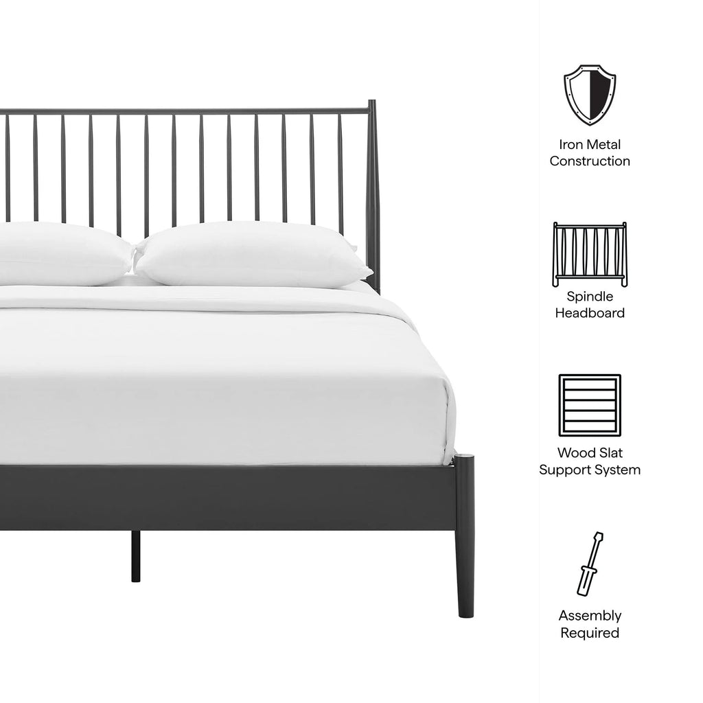 Adair Spindle Metal  Platform Bed
