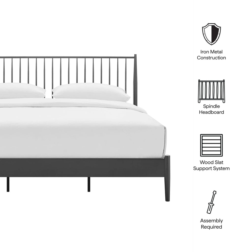 Adair Spindle Metal  Platform Bed