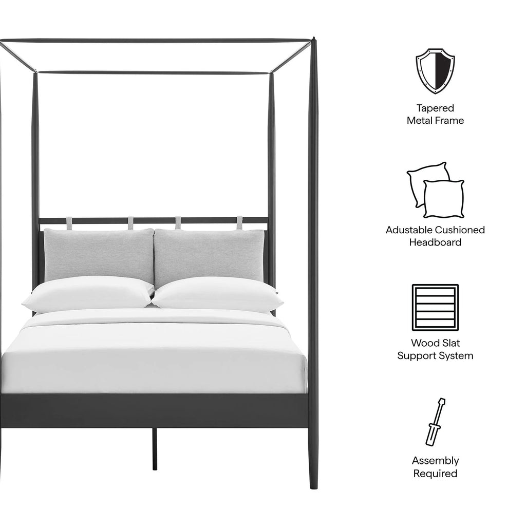 Marlowe 4-Poster Canopy Metal Queen Platform Bed