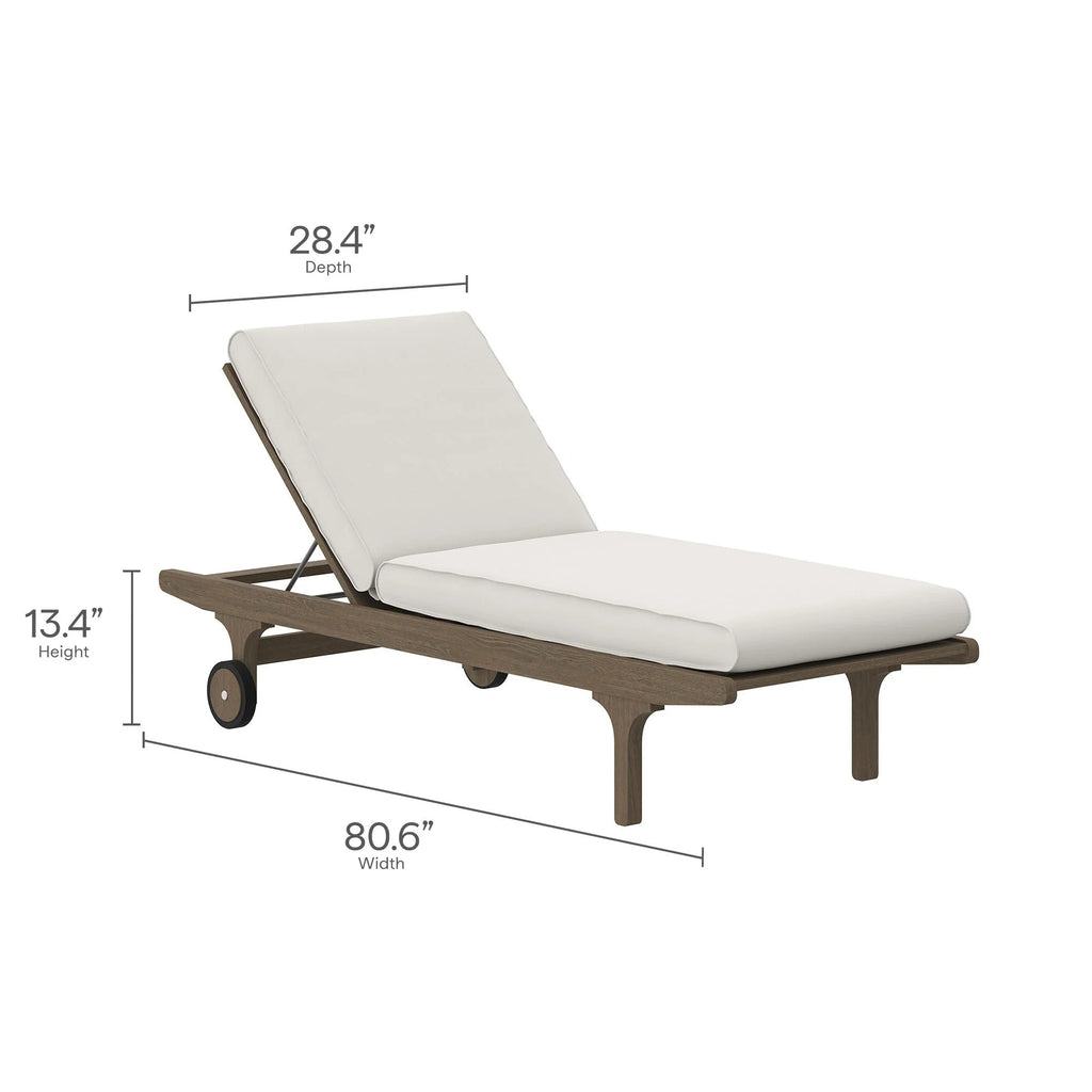 Saratoga Outdoor Teak Chaise Lounge Chair