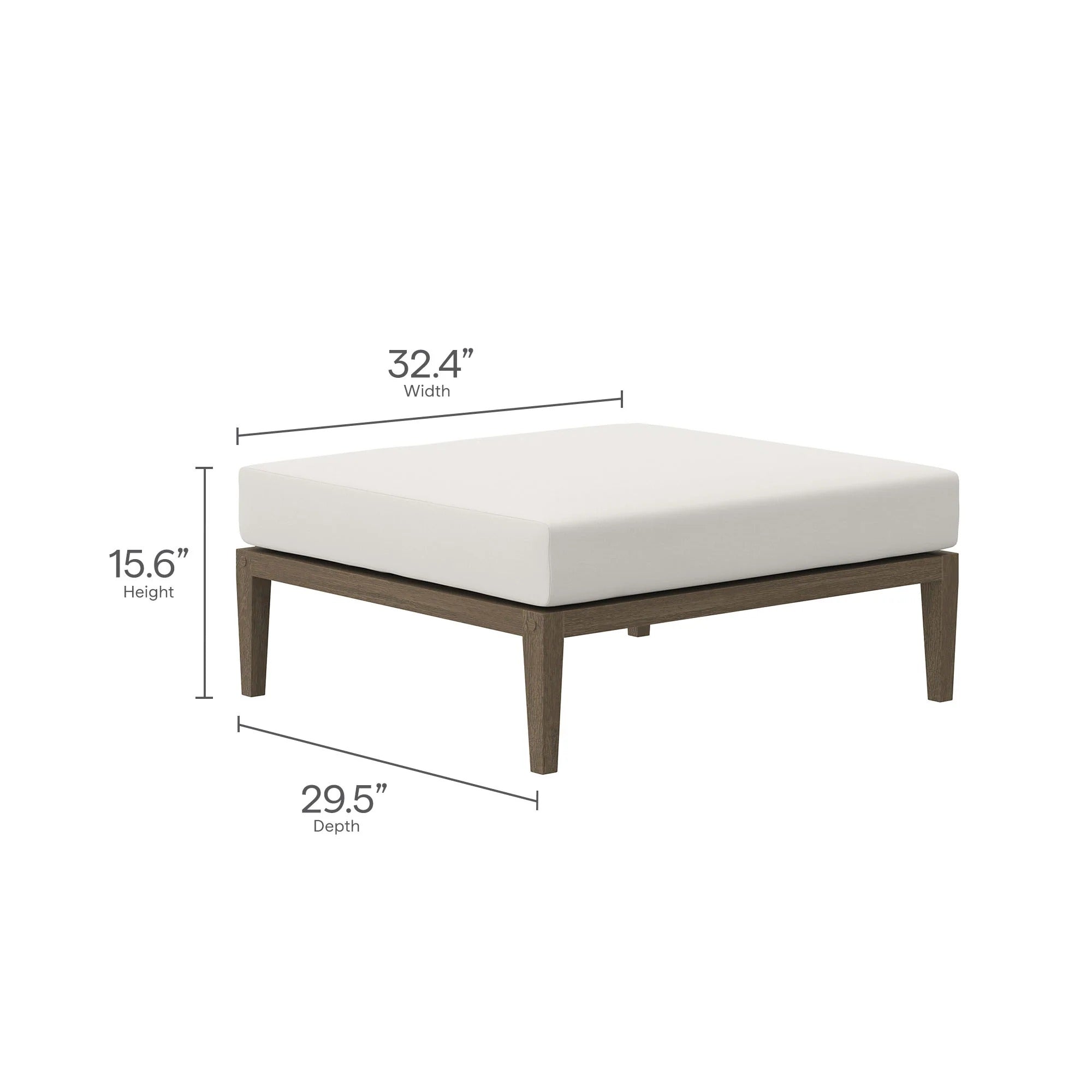 Northlake Outdoor Teak Wood Loveseat and Ottoman Set