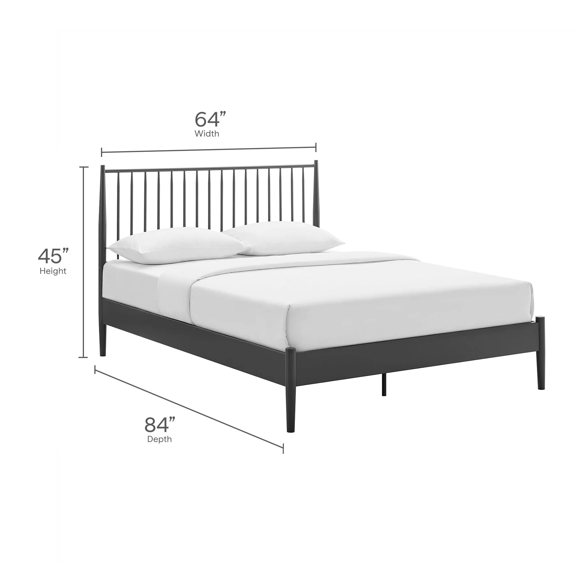 Adair Spindle Metal  Platform Bed