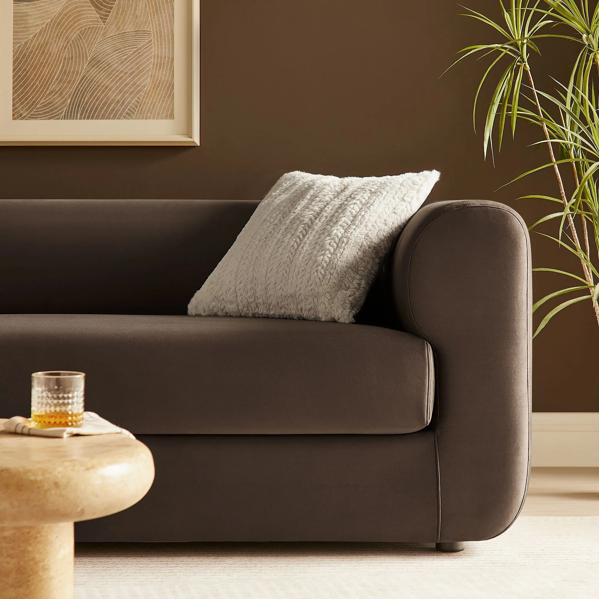 Leif 89" Performance Velvet Upholstered Sofa