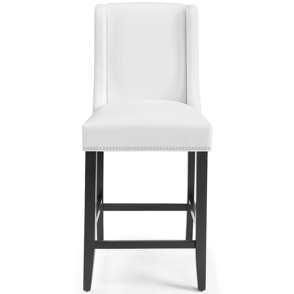 Baron Faux Leather Counter Stool Set of 2 in White