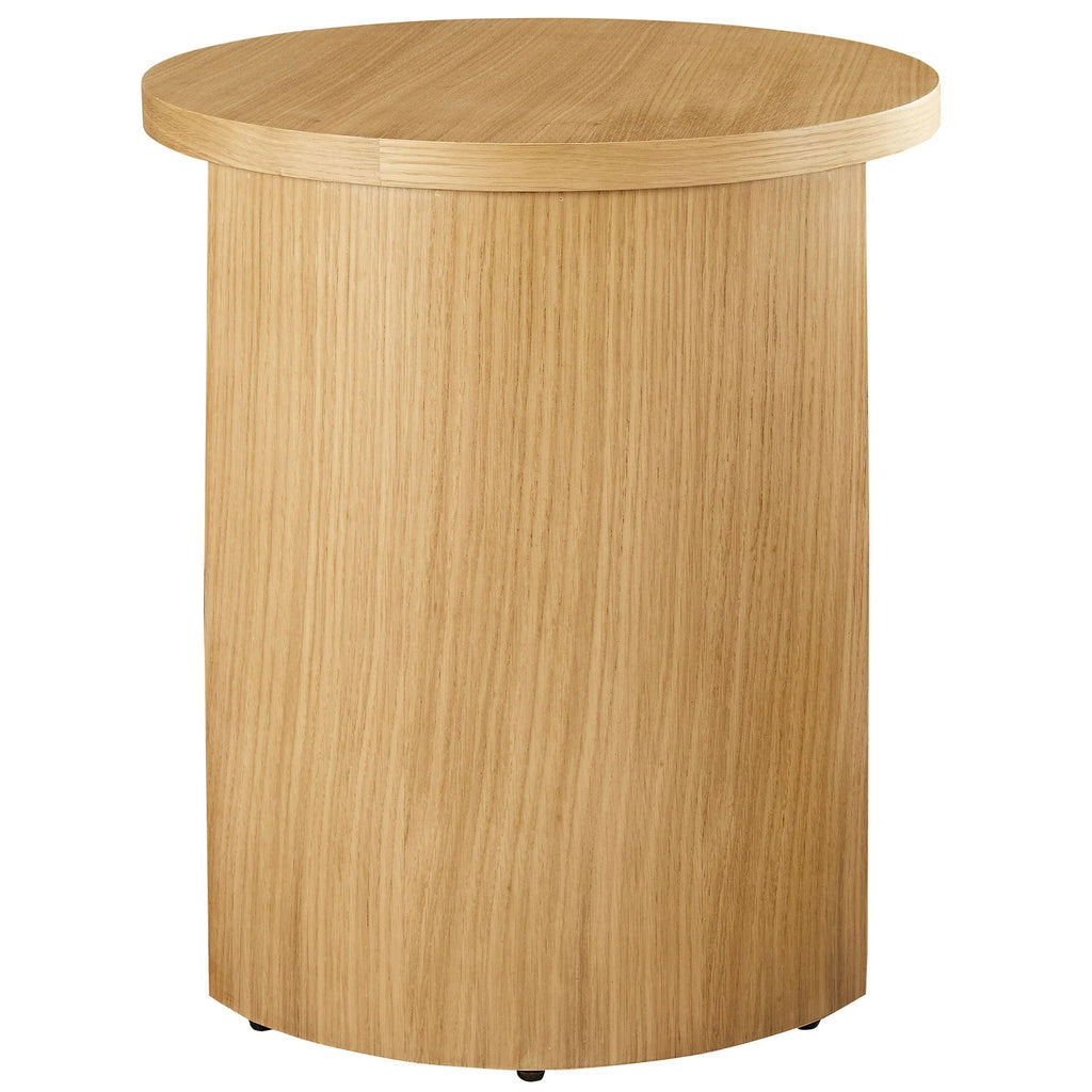 Aspect Round Wood End Table in Oak