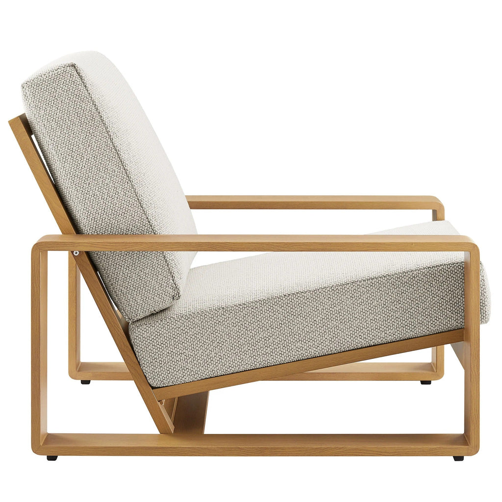 Lirienne Outdoor Patio Aluminum Faux Wood Armchair