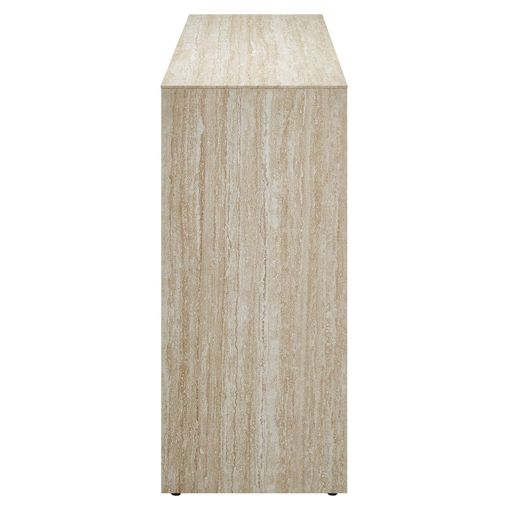 Mirella Faux Travertine Console Tables in Travertine