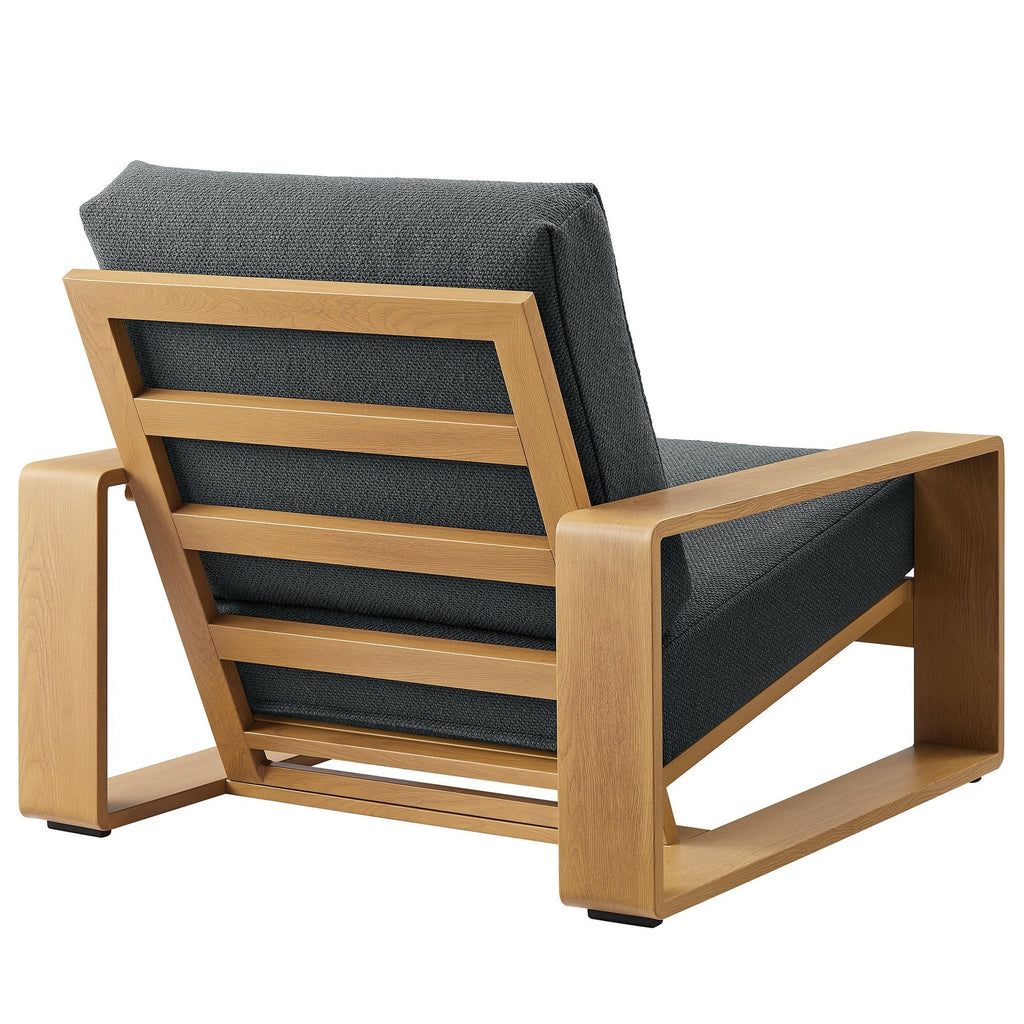 Lirienne Outdoor Patio Aluminum Faux Wood Armchair