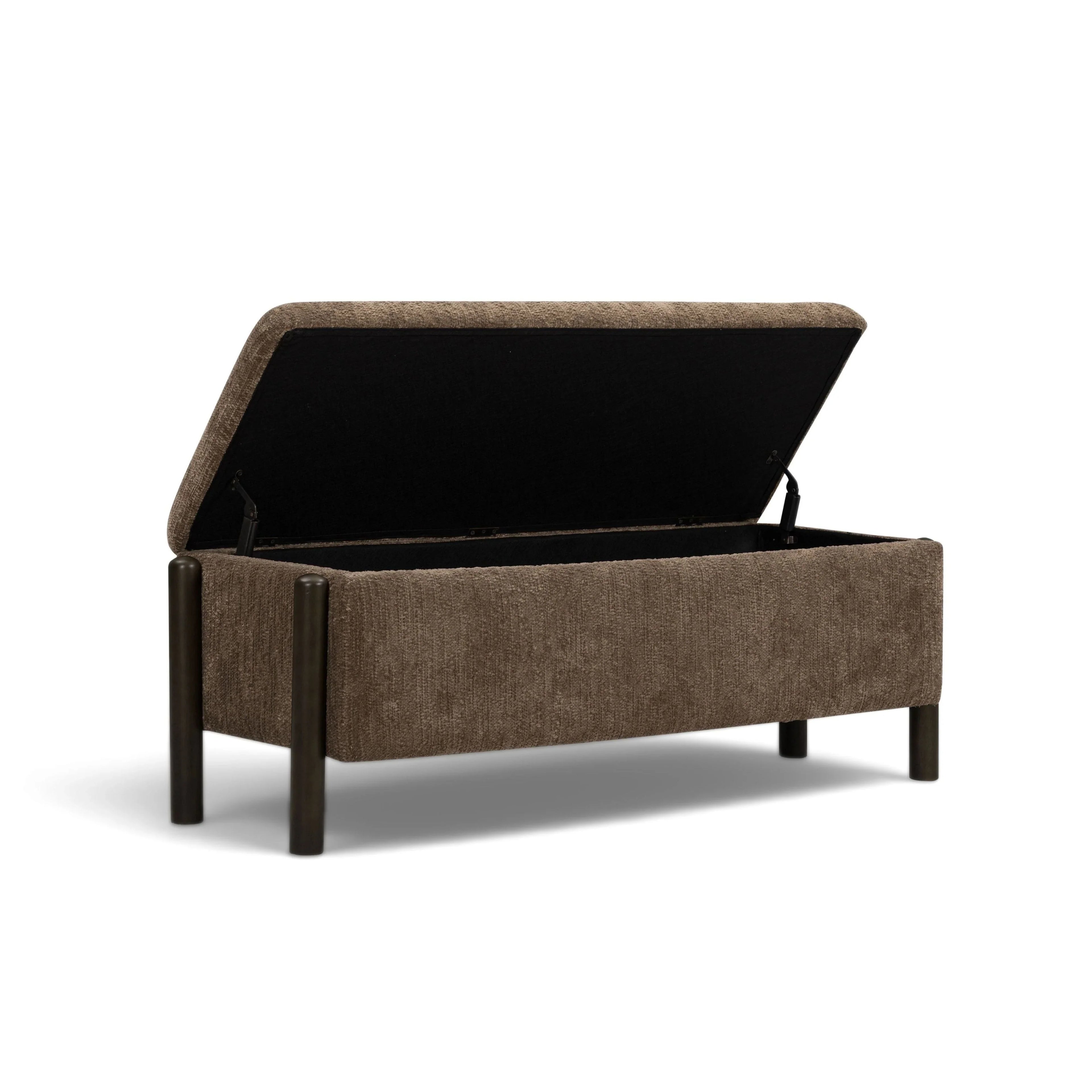 Abby 52" Nubby Fabric Storage Bench