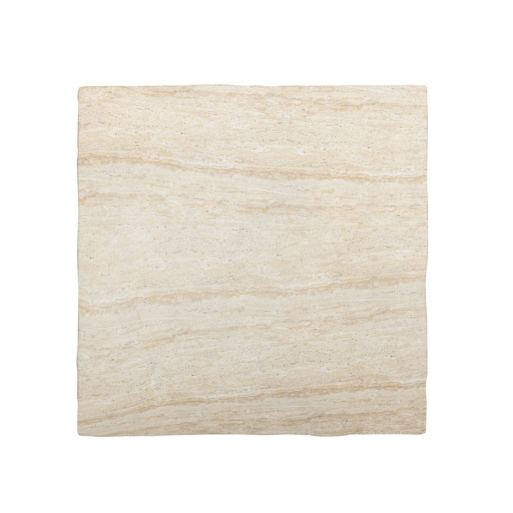 Roxanne 46" Faux Travertine Indoor/Outdoor Concrete Coffee Table